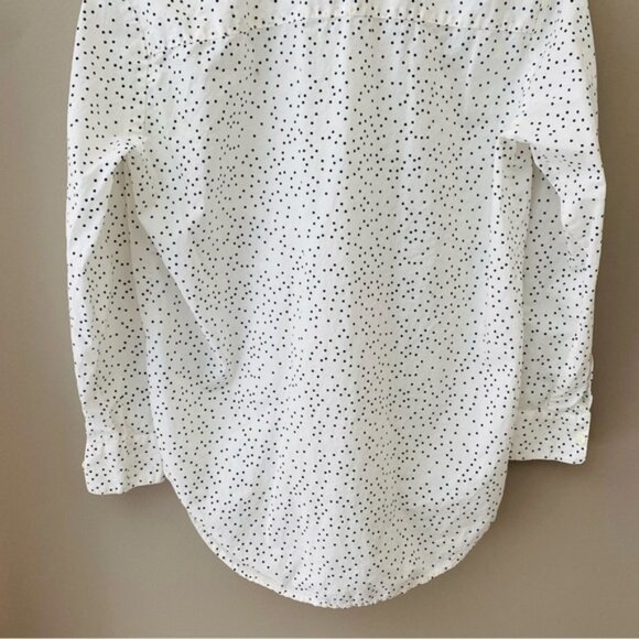 Madewell Oversized Polka Dot Button Up Top White Sz XXS - Picture 8 of 9